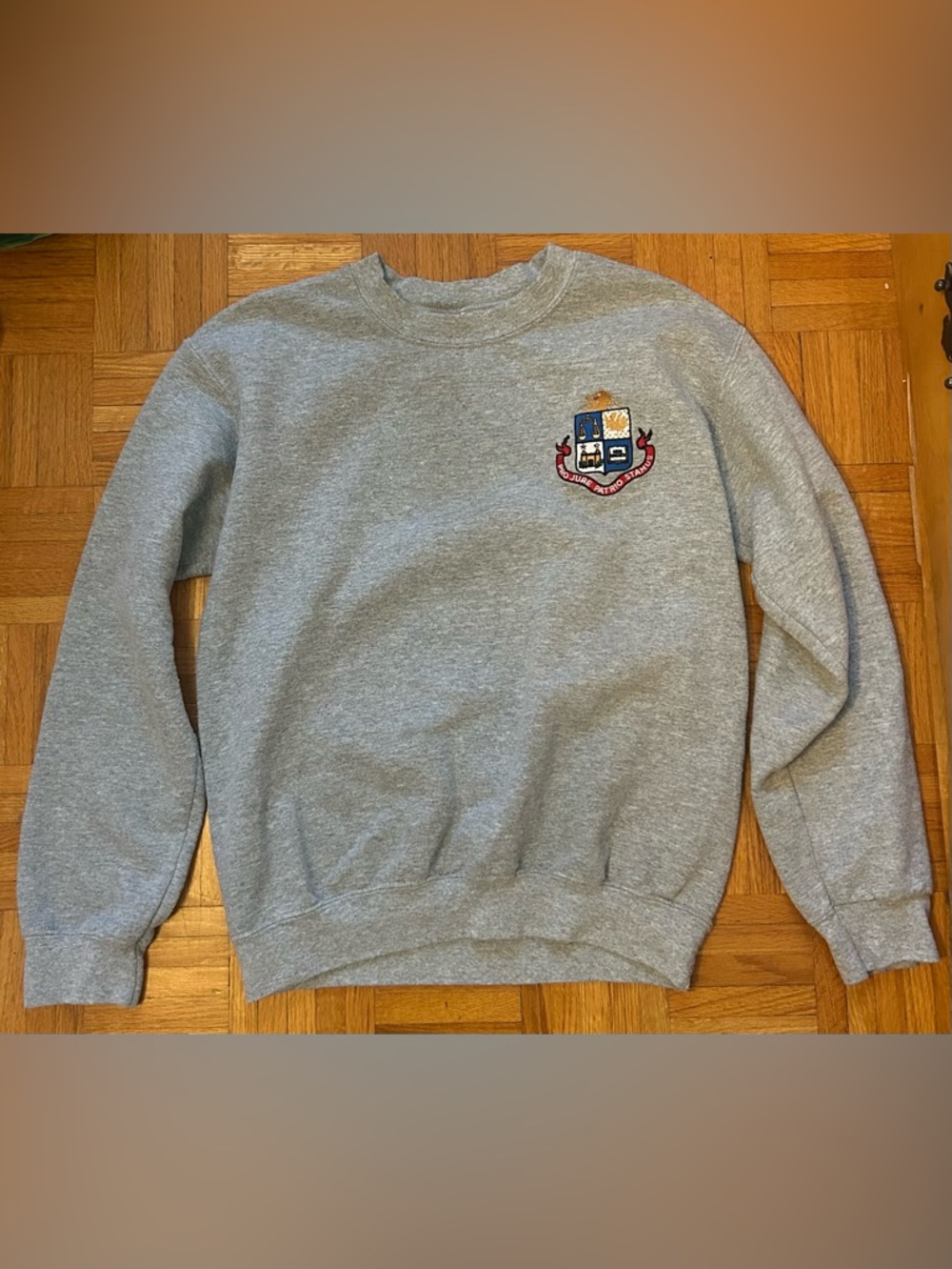 Grey Crewneck Sweatshirt with Embroidered Crest - Uiversité de Montréal (UdeM)
